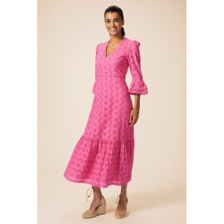 Limited Edition Victoria Broderie Dress | Hot Pink Hot New Item