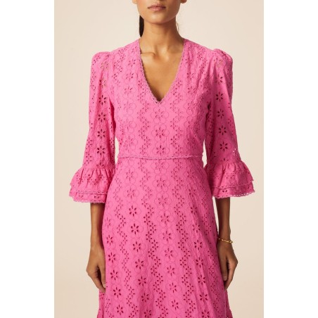 Limited Edition Victoria Broderie Dress | Hot Pink Hot New Item