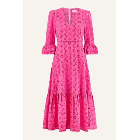 Limited Edition Victoria Broderie Dress | Hot Pink Hot New Item