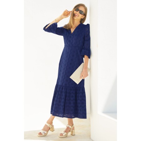 Limited Edition Victoria Broderie Dress | Navy New Collection