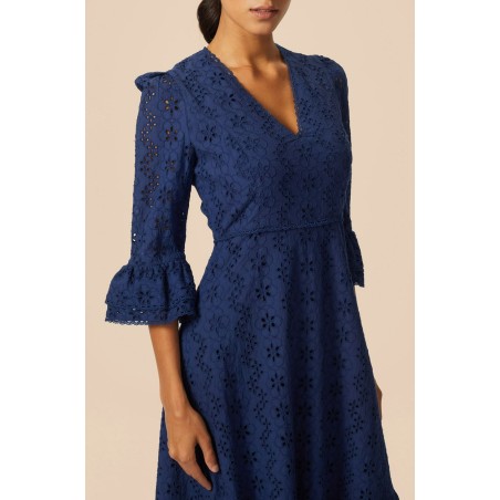 Limited Edition Victoria Broderie Dress | Navy New Collection