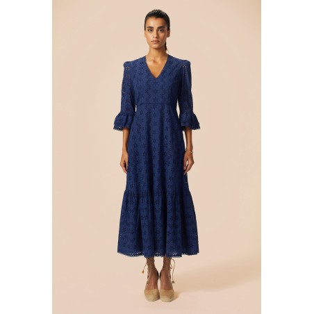 Limited Edition Victoria Broderie Dress | Navy New Collection