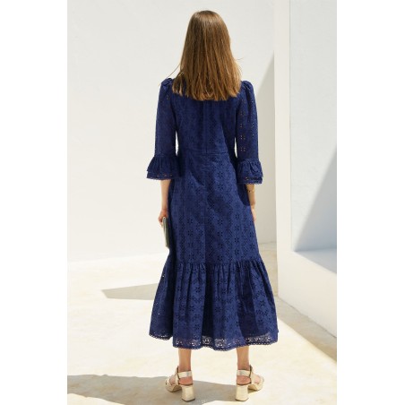 Limited Edition Victoria Broderie Dress | Navy New Collection