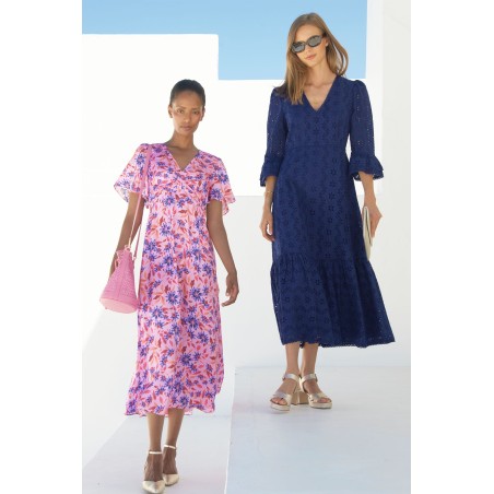 Limited Edition Victoria Broderie Dress | Navy New Collection