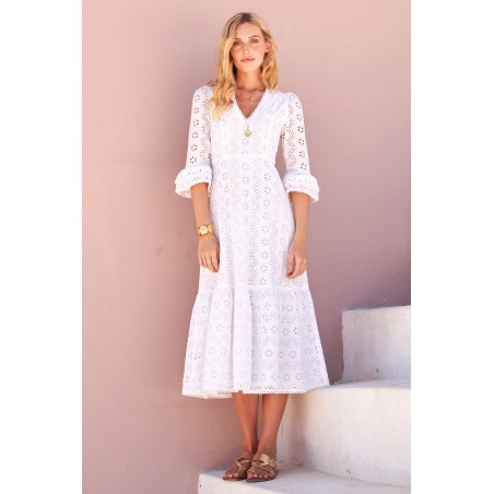 Limited Edition Victoria Broderie Dress | White New Stock