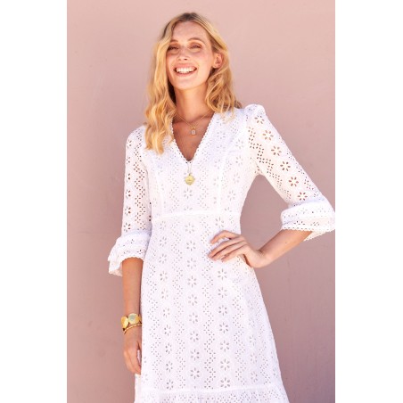 Limited Edition Victoria Broderie Dress | White New Stock