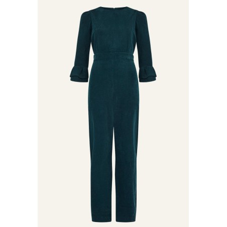 Limited Edition Victoria 3/4 Sleeve Stretch Corduroy Jumpsuit | Bottle Green Fresh Release