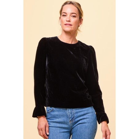 Limited Edition Victoria Velvet Top | Black Immediate Availability