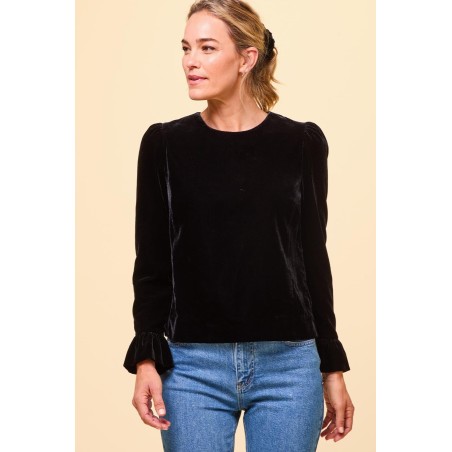 Limited Edition Victoria Velvet Top | Black Immediate Availability