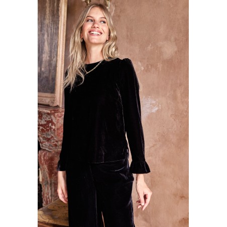 Limited Edition Victoria Velvet Top | Black Immediate Availability