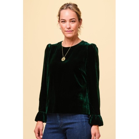 Limited Edition Victoria Velvet Top | Emerald In Stock