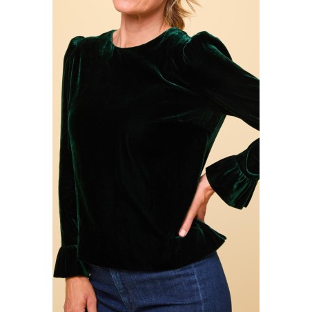 Limited Edition Victoria Velvet Top | Emerald In Stock