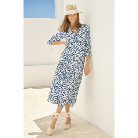 Limited Edition Virginia EcoVero™ Midi Dress | Navy/White Just Launched