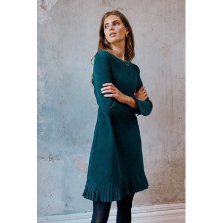 Limited Edition Vivienne Stretch Corduroy Short Dress | Teal New Collection