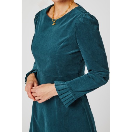 Limited Edition Vivienne Stretch Corduroy Short Dress | Teal New Collection