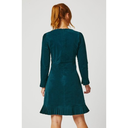 Limited Edition Vivienne Stretch Corduroy Short Dress | Teal New Collection