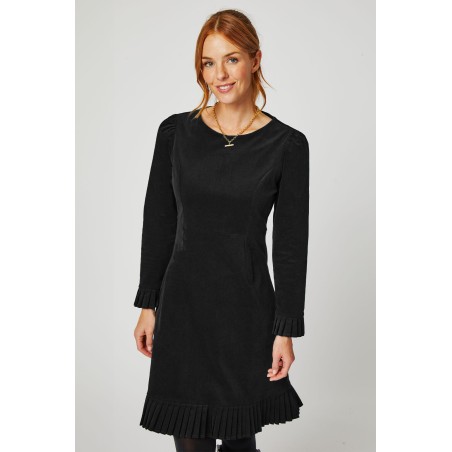 Limited Edition Vivienne Cotton Stretch Velvet Short Dress | Black New Stock