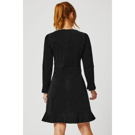 Limited Edition Vivienne Cotton Stretch Velvet Short Dress | Black New Stock