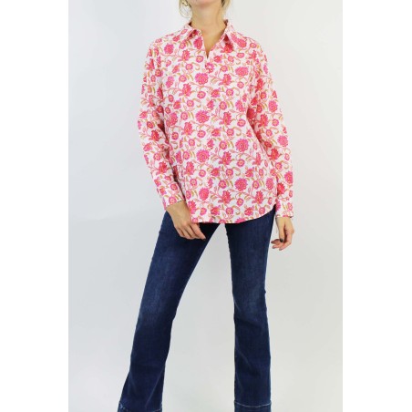 Limited Edition Women's Collared Shirt | Hot Flower Pink