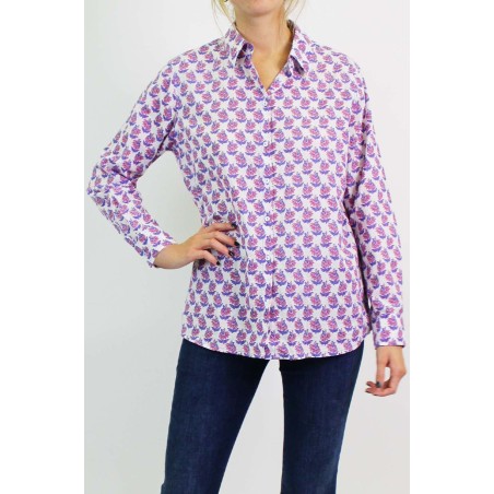 Limited Edition Women's Collared Shirt | Lily Flower Cornflower Latest Edition