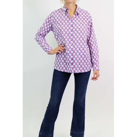 Limited Edition Women's Collared Shirt | Lily Flower Cornflower Latest Edition