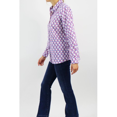 Limited Edition Women's Collared Shirt | Lily Flower Cornflower Latest Edition