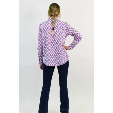 Limited Edition Women's Collared Shirt | Lily Flower Cornflower Latest Edition