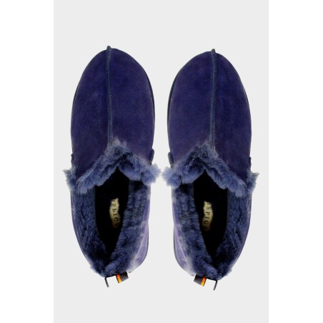 Limited Edition Women's Sheepskin Ribbon Slippers | Navy Available Now