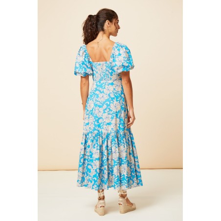 Limited Edition Zillah Dress | Lined Floral Turquoise/Cream Limited Stock