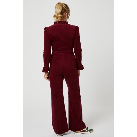 Limited Edition Zip Front Stretch Corduroy Jumpsuit | Wine Just Launched