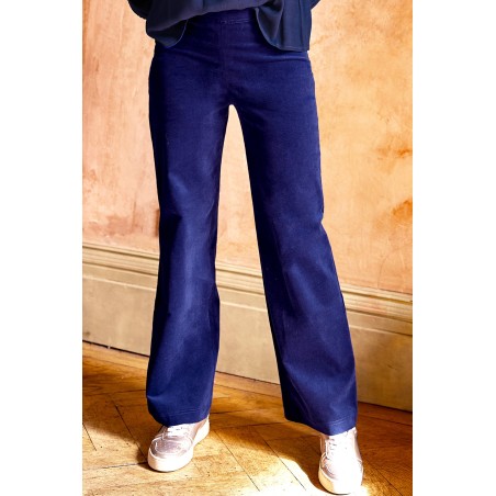 Limited Edition Zola Corduroy Straight Leg Trouser | Atlantic Blue Ready for Shipment