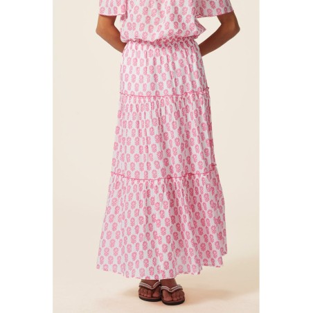 Limited Edition Bea Organic Cotton Skirt | White/Pink Hot New Item