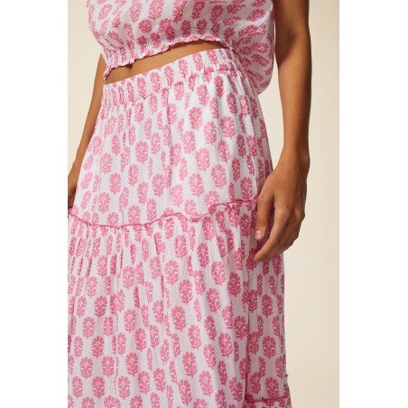 Limited Edition Bea Organic Cotton Skirt | White/Pink Hot New Item