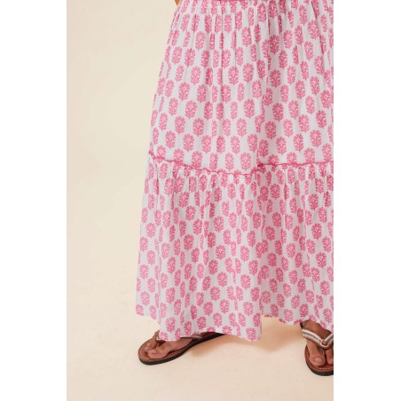 Limited Edition Bea Organic Cotton Skirt | White/Pink Hot New Item