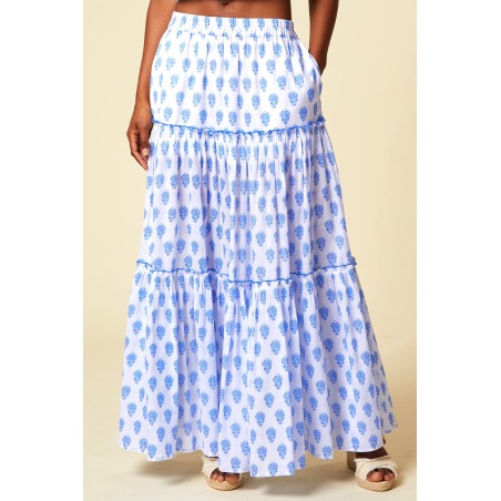 Limited Edition Bea Organic Cotton Skirt | Pineapple White/Blue New Collection