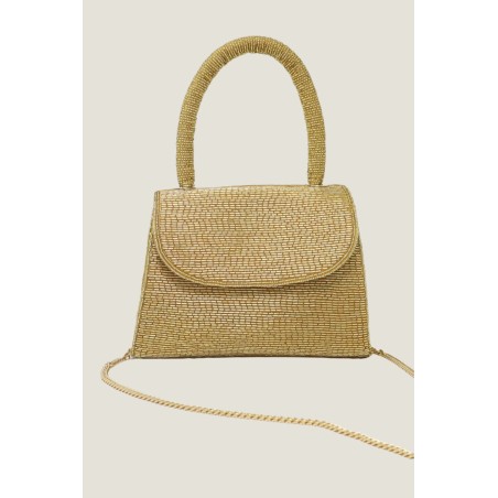 Limited Edition Beaded Handbag | Light Gold New Stock