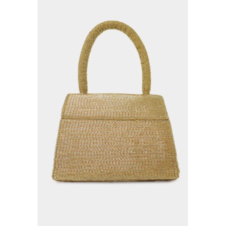 Limited Edition Beaded Handbag | Light Gold New Stock