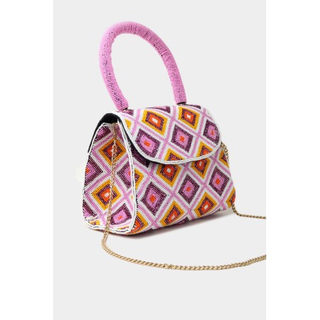 Limited Edition Beaded Handbag | Pink In Stock