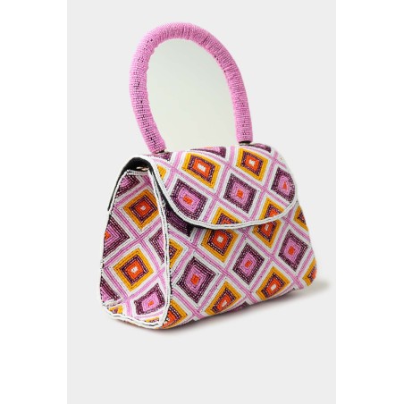 Limited Edition Beaded Handbag | Pink In Stock