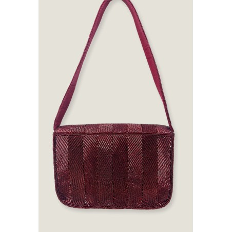 Limited Edition Beaded Strap Handbag | Chevron Wine New Release