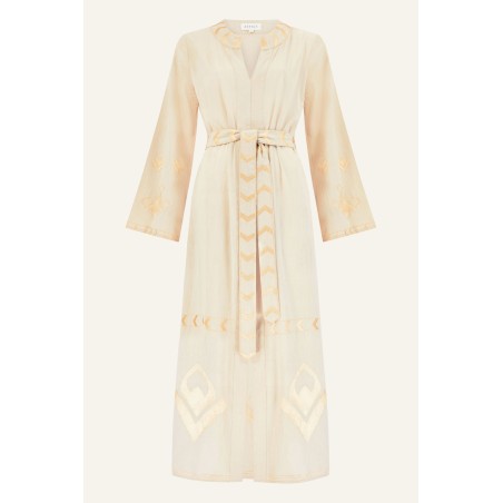 Limited Edition Matilda Embroidered Kaftan | Sand/Gold