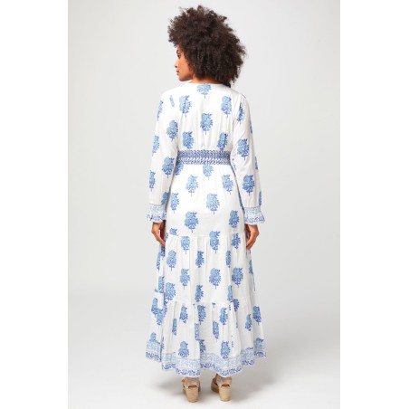 Limited Edition Billie Block Print Dress | Daliya Buta Blue Hot New Item