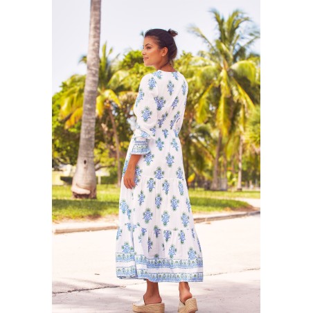 Limited Edition Billie Block Print Long Sleeve Dress | Blue/Green Just In