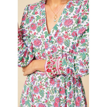 Limited Edition Billie Block Print Dress | Pink/Green In Stock