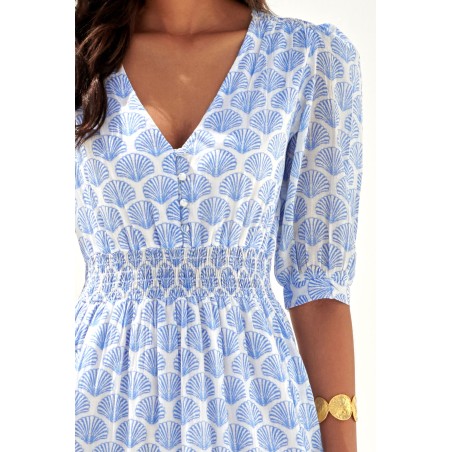 Limited Edition Billie Short Sleeve Dress | Shell Marina Blue On Hand Now