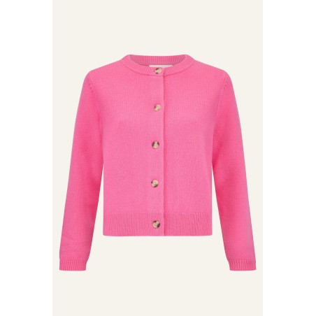 Limited Edition Merino Wool Brittany Cardigan | Bright Pink On Hand Now