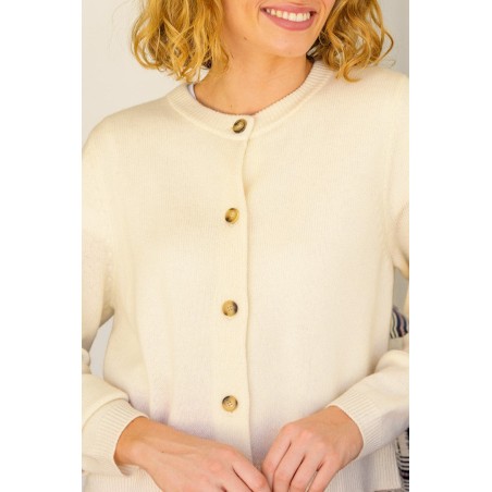 Limited Edition Merino Wool Brittany Cardigan | Cream Fresh Release