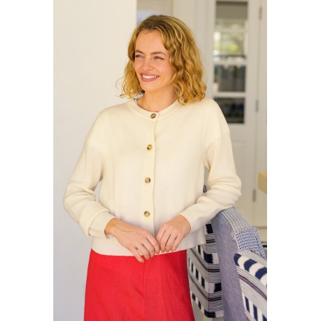 Limited Edition Merino Wool Brittany Cardigan | Cream Fresh Release