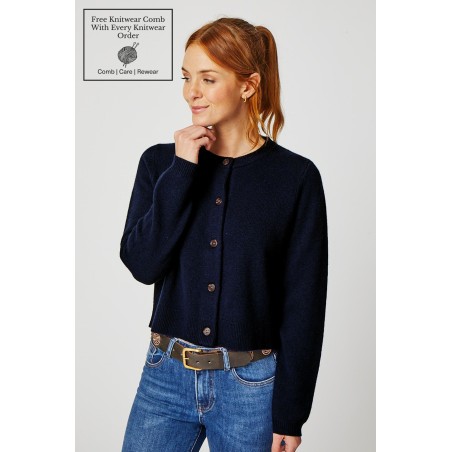 Limited Edition Merino Wool Brittany Cardigan | Navy Immediate Availability