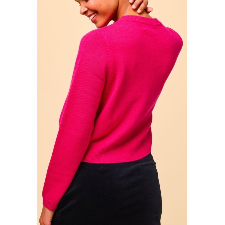 Limited Edition Merino Wool Brittany Cardigan | Party Pink